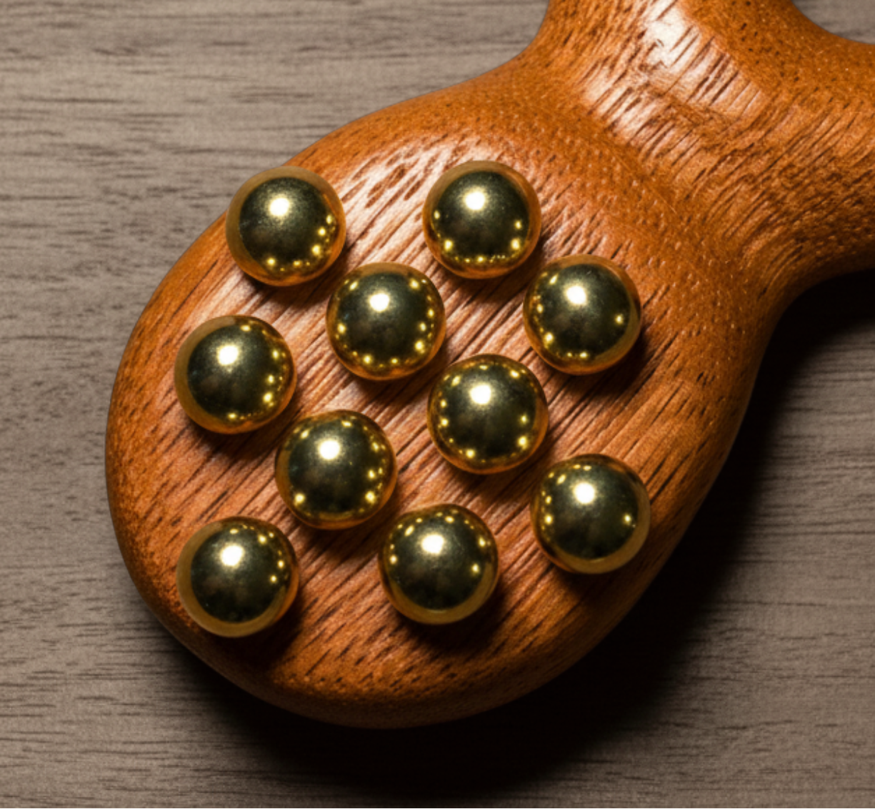 The INVG Scarab – Walnut & Brass Acupressure Tool