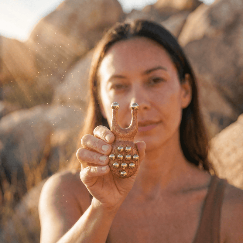 The INVG Scarab – Walnut & Brass Acupressure Tool - INVG Wellness