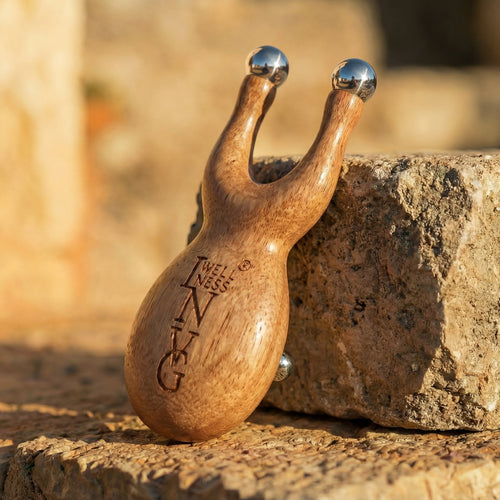 The INVG Scarab - Walnut & Stainless Steel Acupressure Tool - INVG Wellness