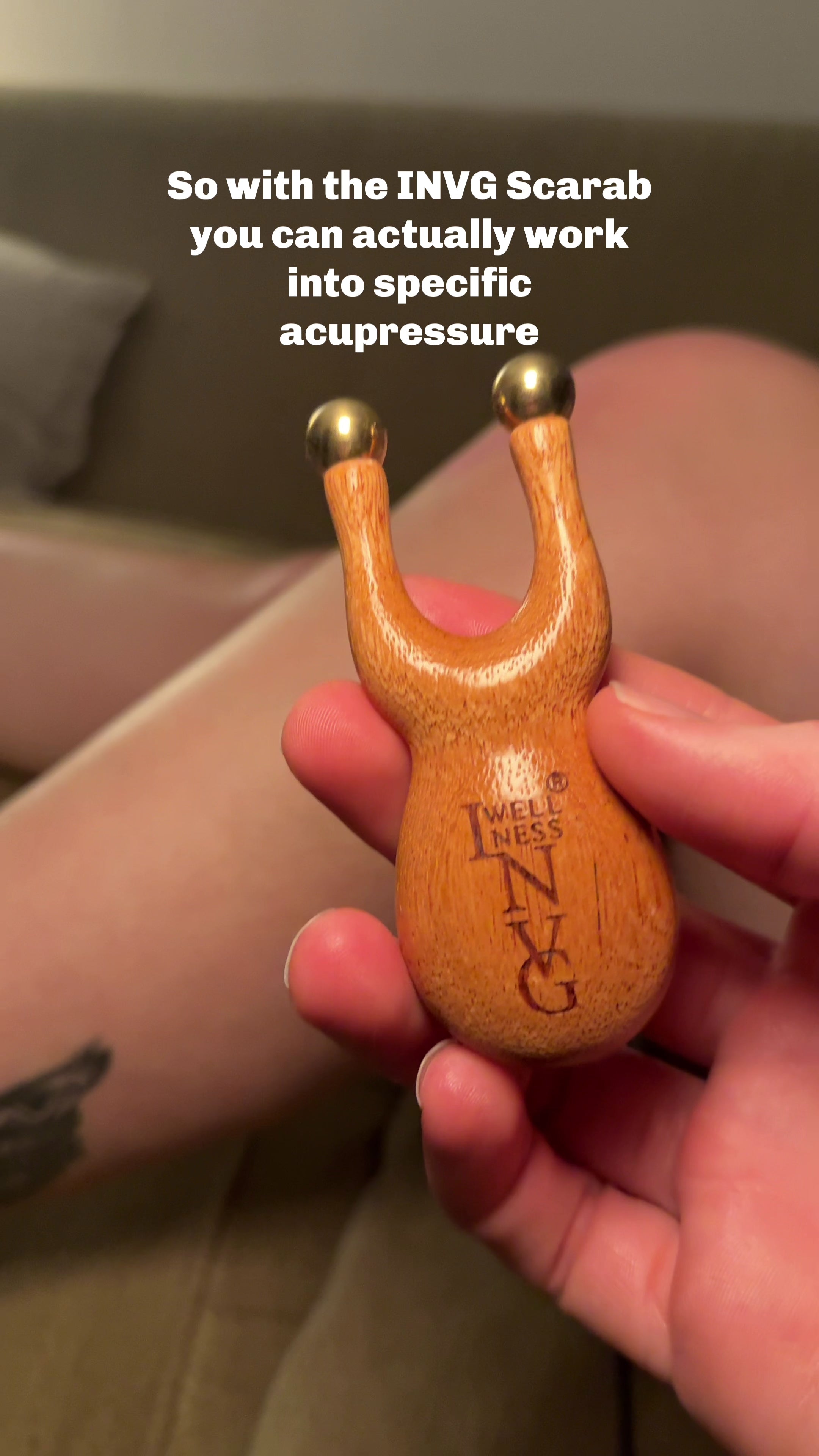 The INVG Scarab – Walnut & Brass Acupressure Tool